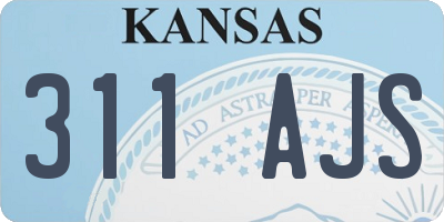 KS license plate 311AJS