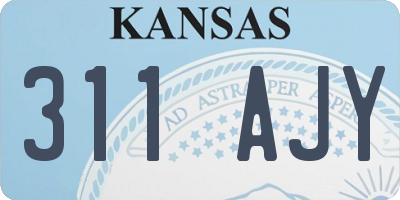 KS license plate 311AJY