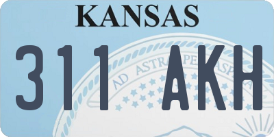 KS license plate 311AKH