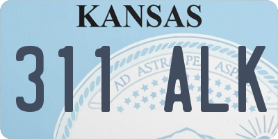 KS license plate 311ALK