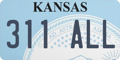 KS license plate 311ALL