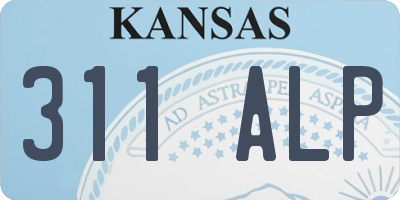 KS license plate 311ALP