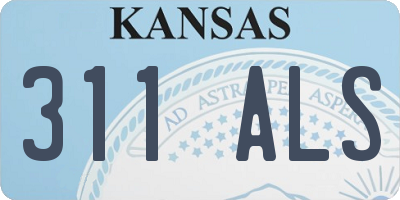 KS license plate 311ALS