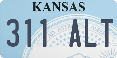 KS license plate 311ALT