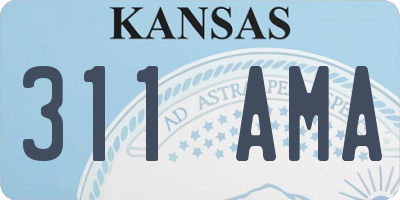 KS license plate 311AMA