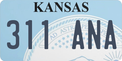 KS license plate 311ANA