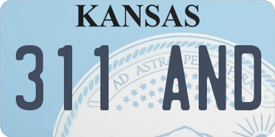 KS license plate 311AND