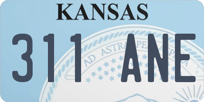 KS license plate 311ANE