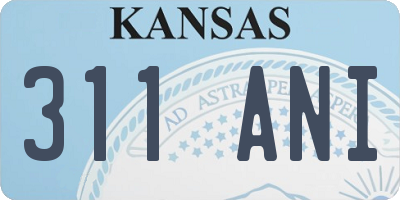 KS license plate 311ANI