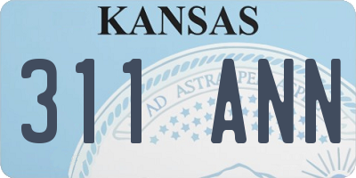 KS license plate 311ANN