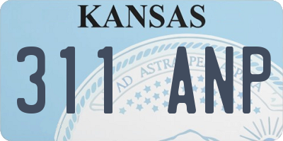KS license plate 311ANP