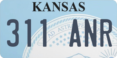 KS license plate 311ANR