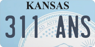 KS license plate 311ANS