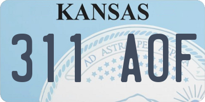 KS license plate 311AOF