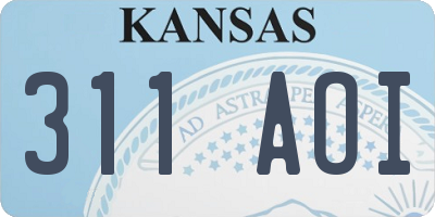 KS license plate 311AOI