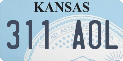 KS license plate 311AOL