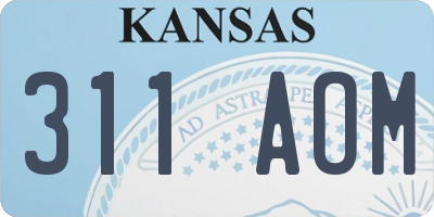 KS license plate 311AOM