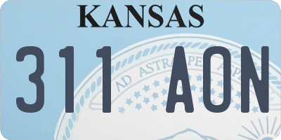 KS license plate 311AON