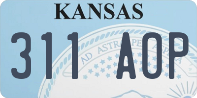 KS license plate 311AOP