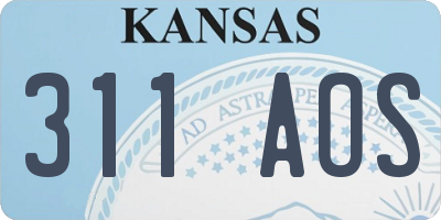 KS license plate 311AOS