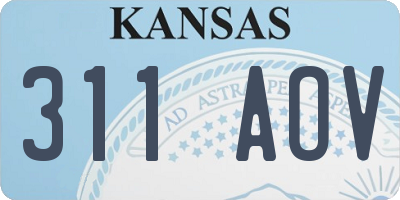 KS license plate 311AOV