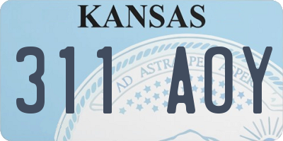 KS license plate 311AOY