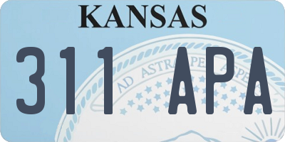 KS license plate 311APA