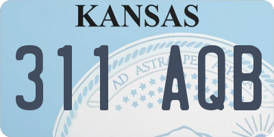 KS license plate 311AQB