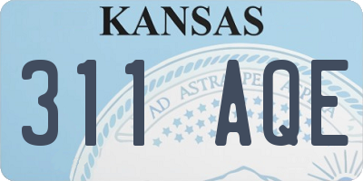 KS license plate 311AQE