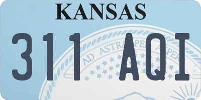 KS license plate 311AQI