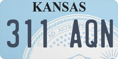 KS license plate 311AQN