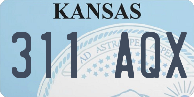 KS license plate 311AQX