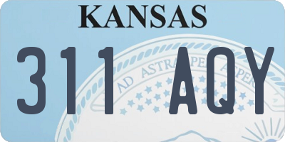 KS license plate 311AQY