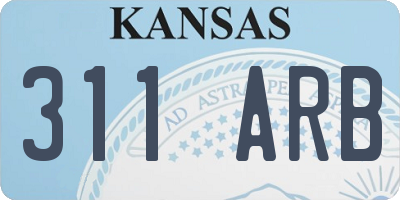KS license plate 311ARB