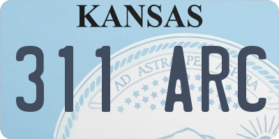KS license plate 311ARC