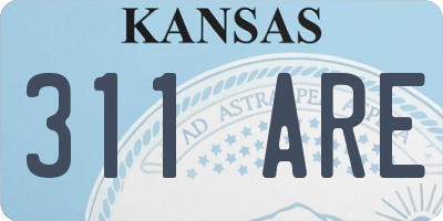 KS license plate 311ARE