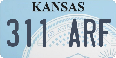KS license plate 311ARF