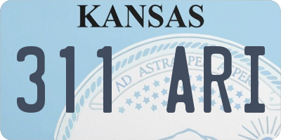 KS license plate 311ARI