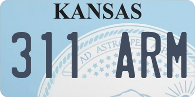 KS license plate 311ARM