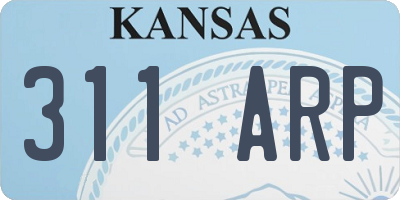 KS license plate 311ARP