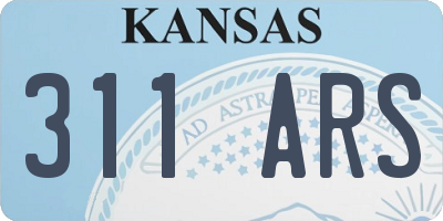 KS license plate 311ARS