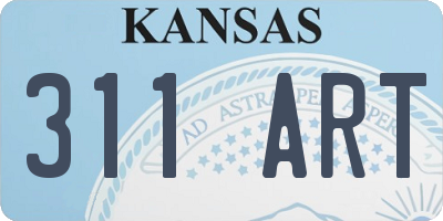 KS license plate 311ART