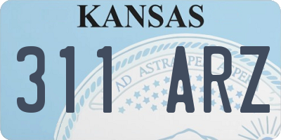KS license plate 311ARZ