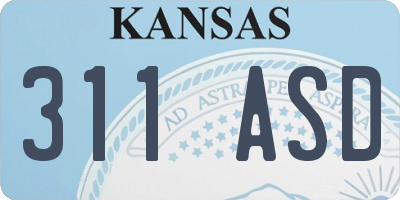 KS license plate 311ASD