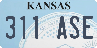 KS license plate 311ASE