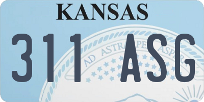KS license plate 311ASG