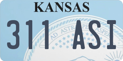 KS license plate 311ASI