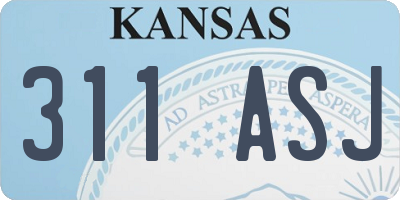 KS license plate 311ASJ