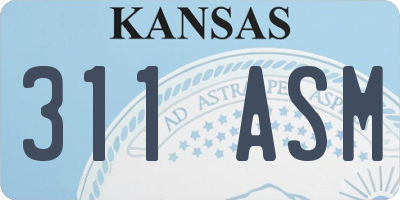 KS license plate 311ASM