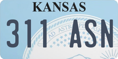 KS license plate 311ASN